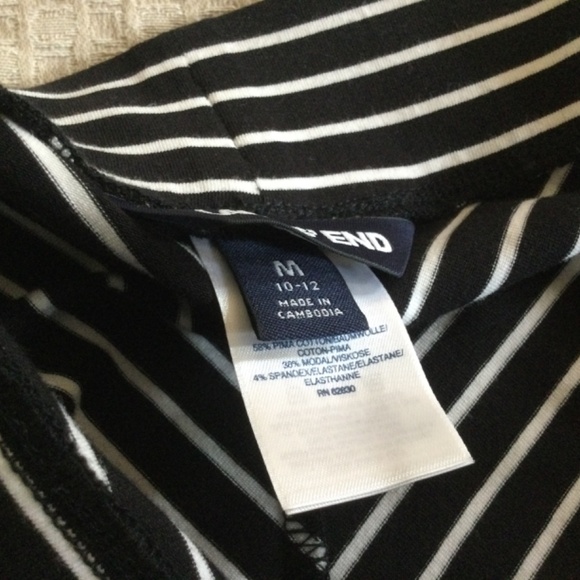 Lands End a-line black & white striped maxi skirt, size medium. Cotton blend - Picture 4 of 5